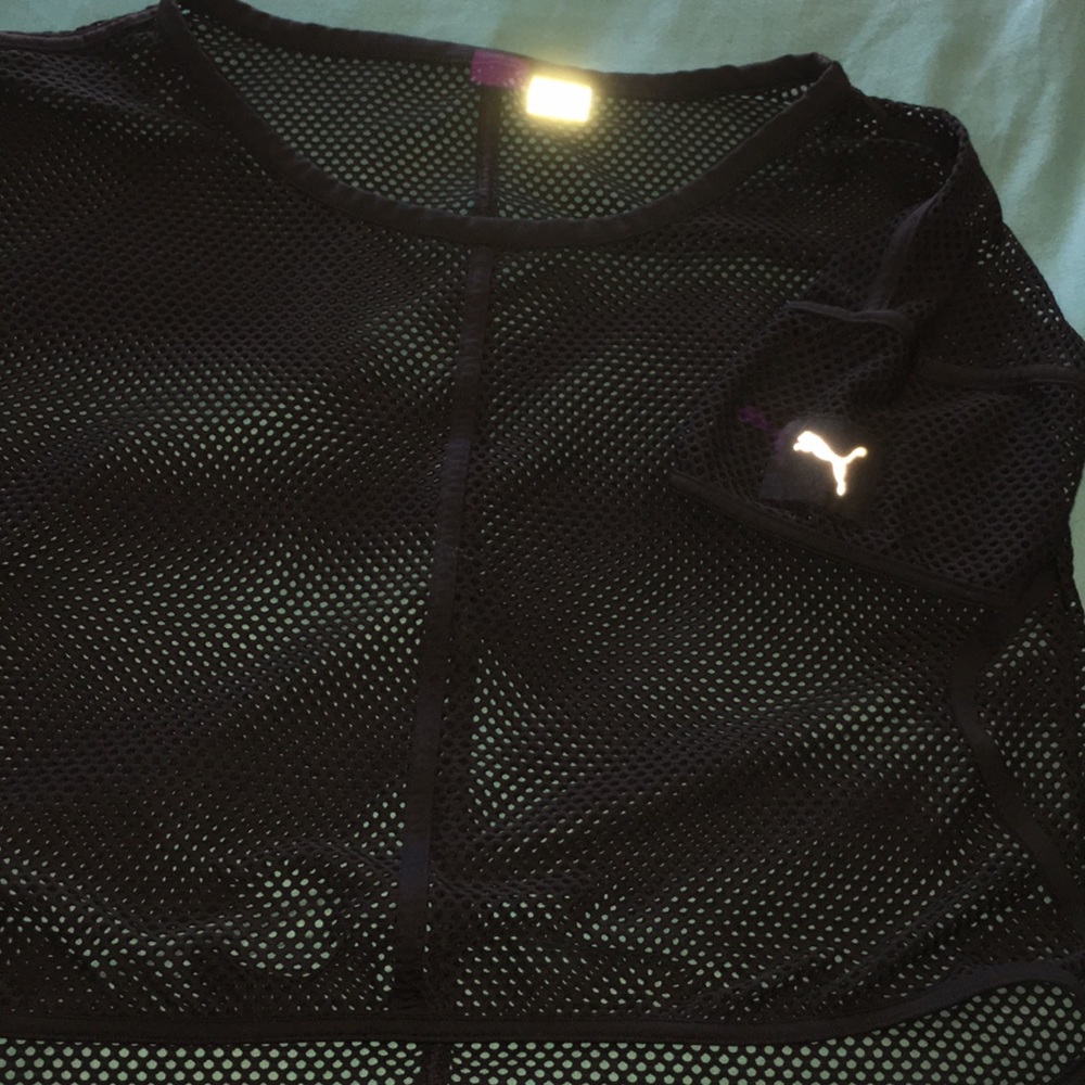 fishnet puma crop top